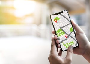 GPS Map to Route Destination network connection Location Street GPS Map to Route Destination network connection Location Street Map with GPS Icons Navigation